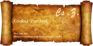 Csaby Zerind névjegykártya